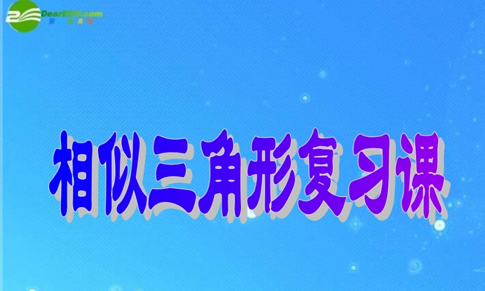 中考专题复习 相似三角形课件 浙教版 课件