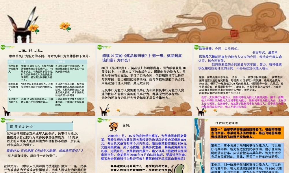 八年级政治上册 他签的协议有效吗课件 人民版 课件