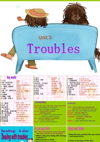 七年级英语上：Unit 3 Troubles Learning focus课件上海牛津版 课件