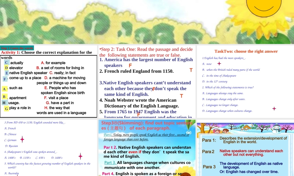 高一英语必修1_Unit2课件1