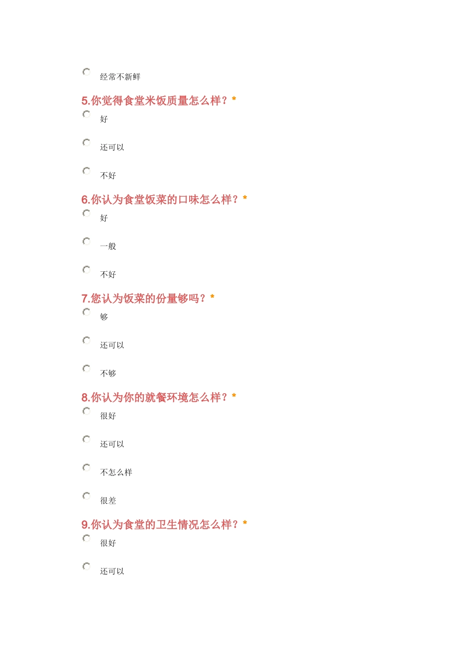 学校食堂问卷调查表_第2页