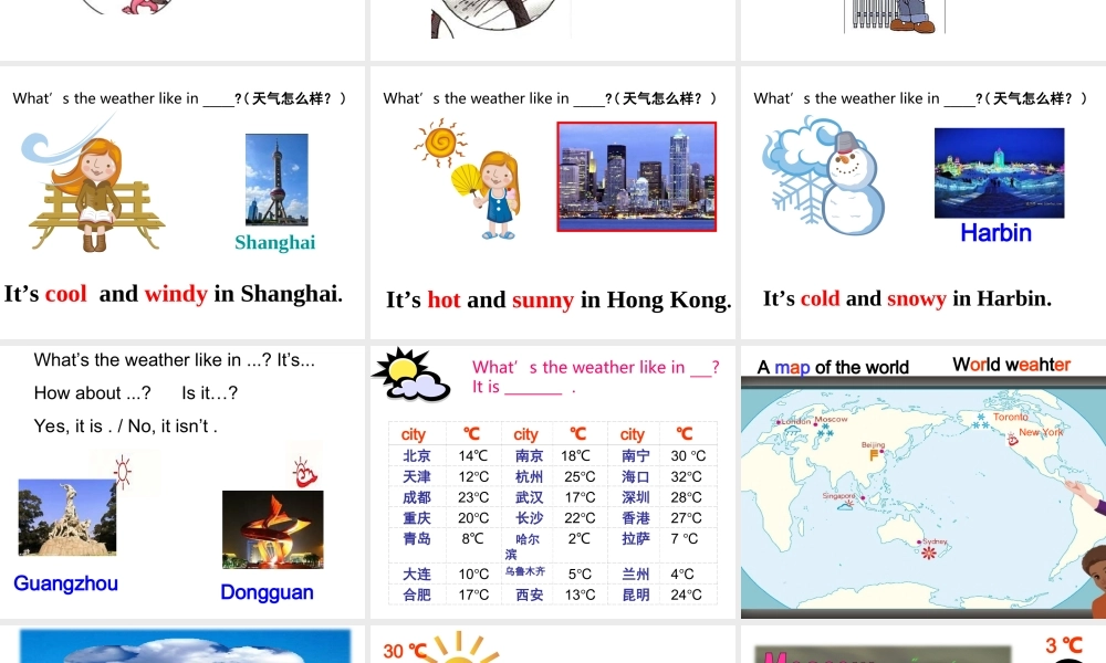 新版四下Unit_3_weather_B_Let's_learn