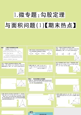八年级数学上册 第一章(勾股定理)微专题：勾股定理与面积问题(1)作业课件 (新版)北师大版 课件