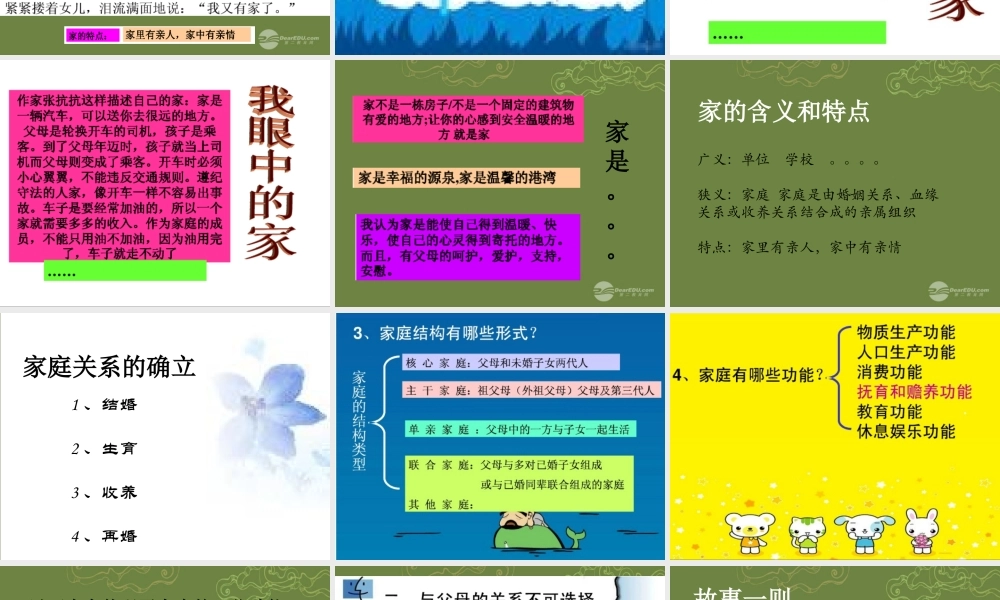 八年级政治上册 第一课 第一框(我知我家)课件1 新人教版 课件