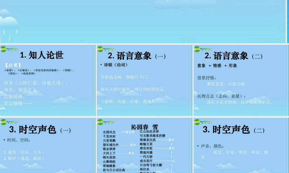 初中古典诗歌鉴赏复习指导)教学课件