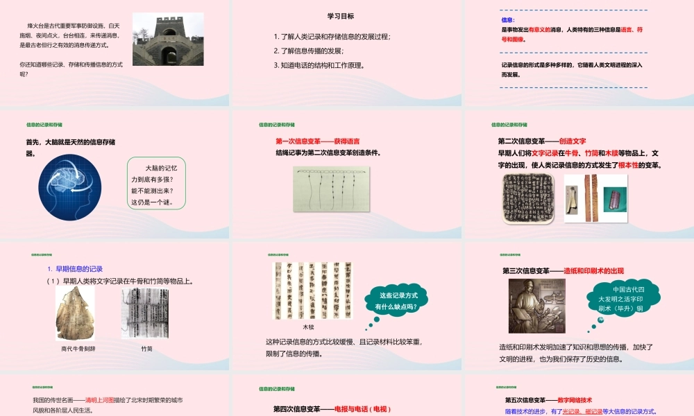 九年级物理全册 191 感受信息课件(新版)沪科版 课件