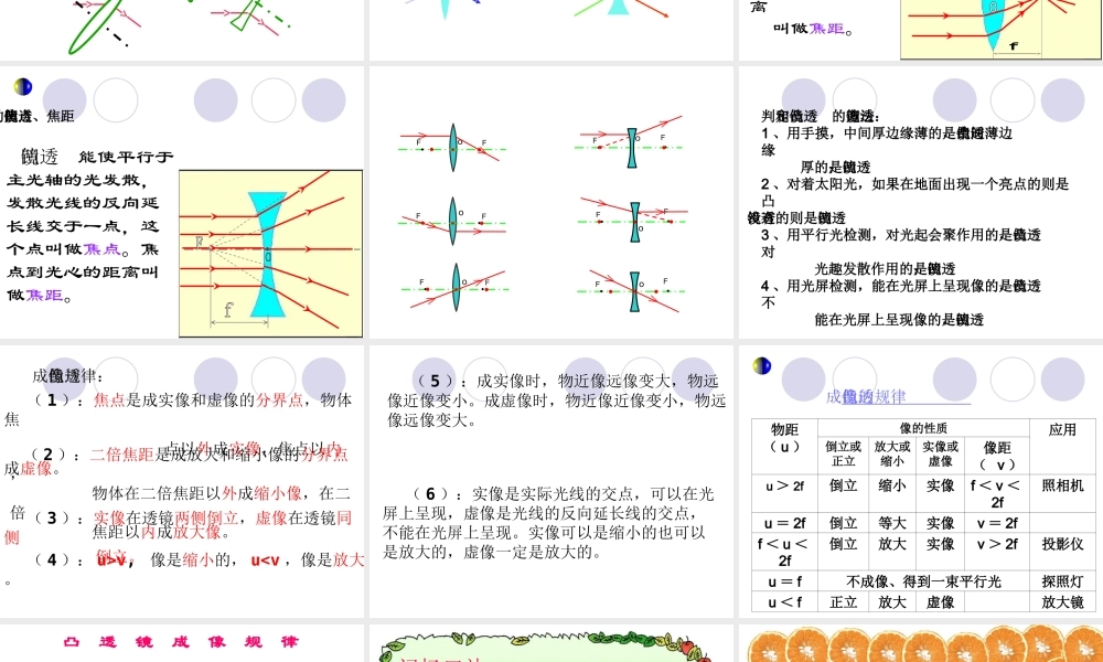 人教版八年级物理复习课件第三章透镜及其应用