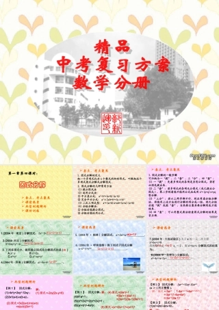 中考复习课件因式分解 浙教版 课件