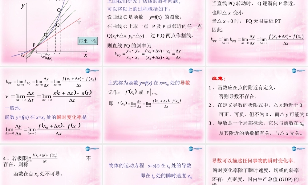 数学 3.1.2 导数的概念课件 新人教A版选修1-1 课件