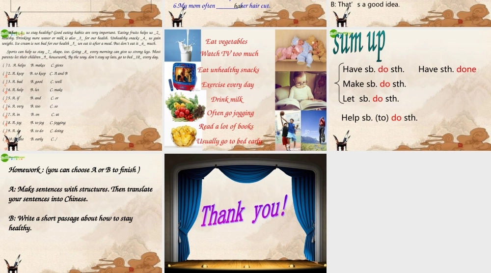 七年级英语上册 unit 9 Staying Healthy课件 人教新目标版 课件