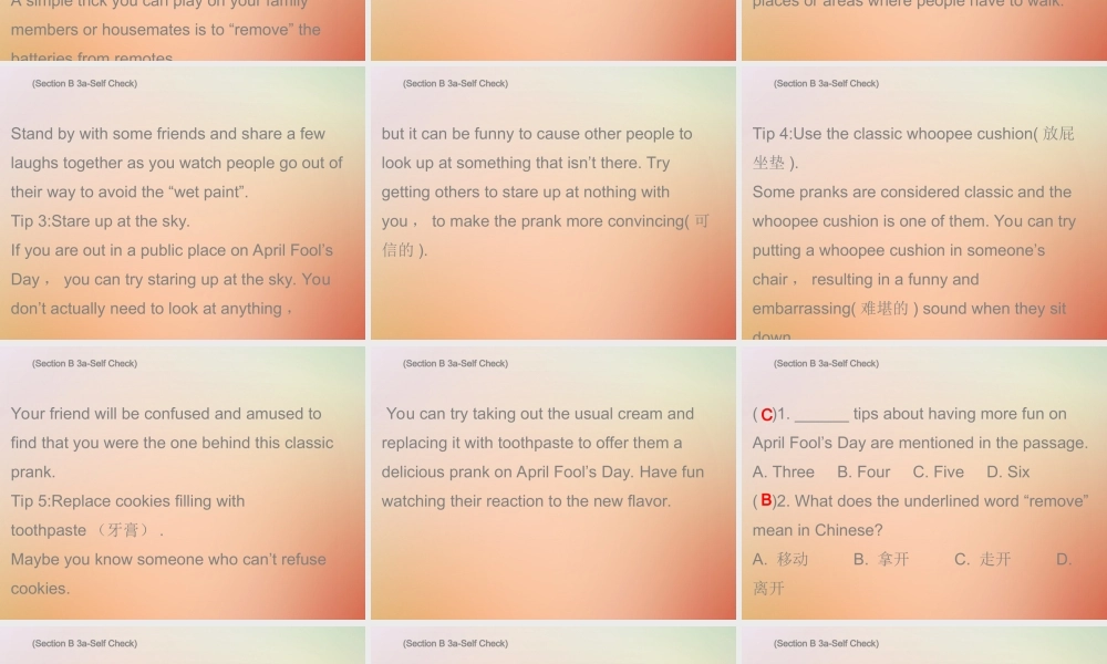 九年级英语全册 Unit 12 Life is full of the unexpected Saturday复现式周周练课件 (新版)人教新目标版 课件