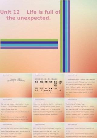 九年级英语全册 Unit 12 Life is full of the unexpected Saturday复现式周周练课件 (新版)人教新目标版 课件