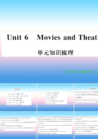 九年级英语上册 Unit 6 Movies and Theater知识与梳理习题课件 (新版)冀教版 课件