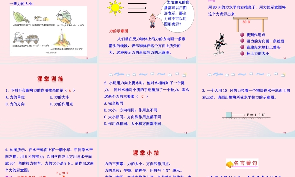 八年级物理全册 第六章 第二节 怎样描述力教学课件 (新版)沪科版 课件