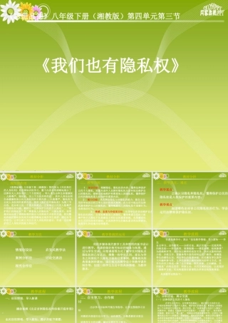 八年级思想品德下册 第二单元 关注我们的人身权利第六课 我们也有隐私权课件 湘教版 课件