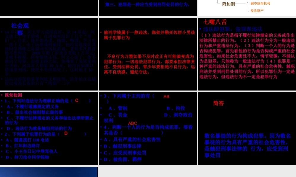 八年级政治下册 犯罪与刑罚课件 北师大版 课件