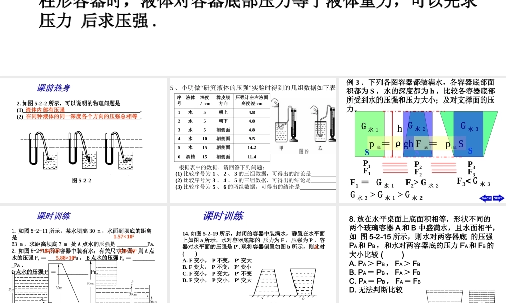 液体压强典型例题解析