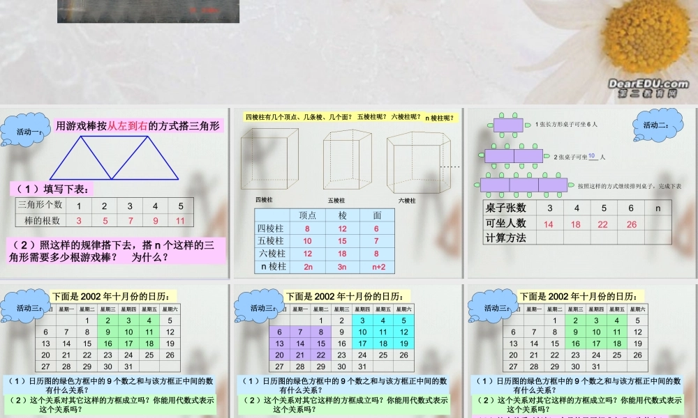 七年级数学探索规律课件 华师版 课件