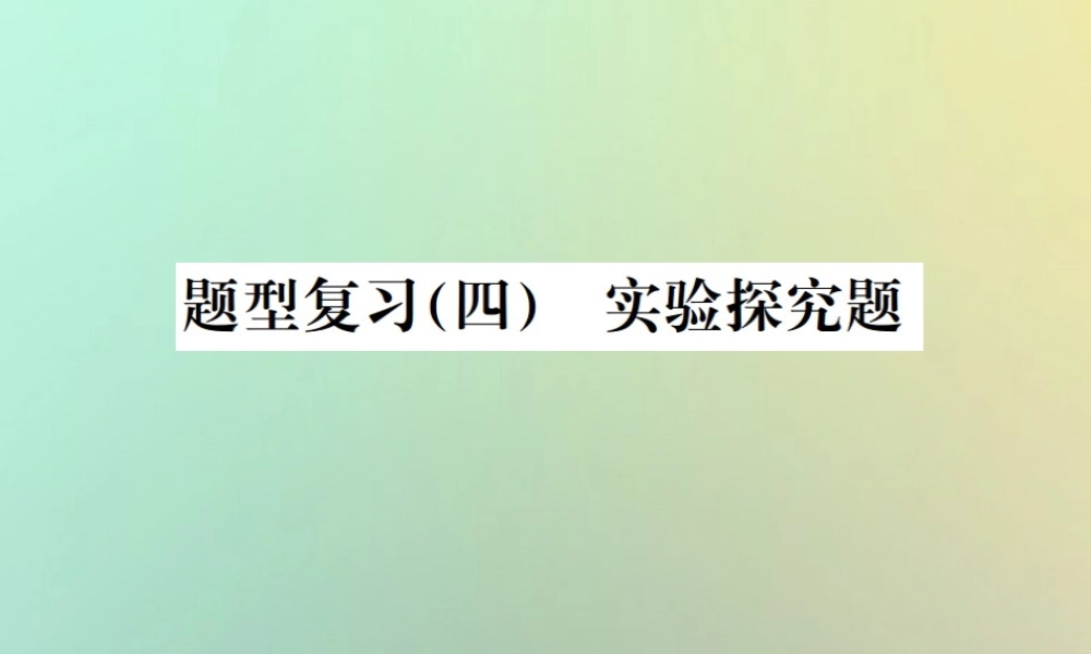 中考化学复习 题型复习(四)实验探究题 题型之六 其他探究课件