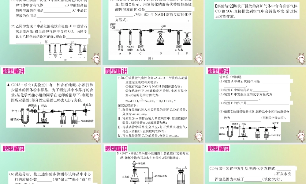 中考化学复习 题型复习(四)实验探究题 题型之六 其他探究课件