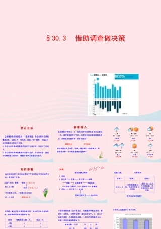 九年级数学下册 第30章样本与总体303 借助调查做决策课件 华东师大版 课件