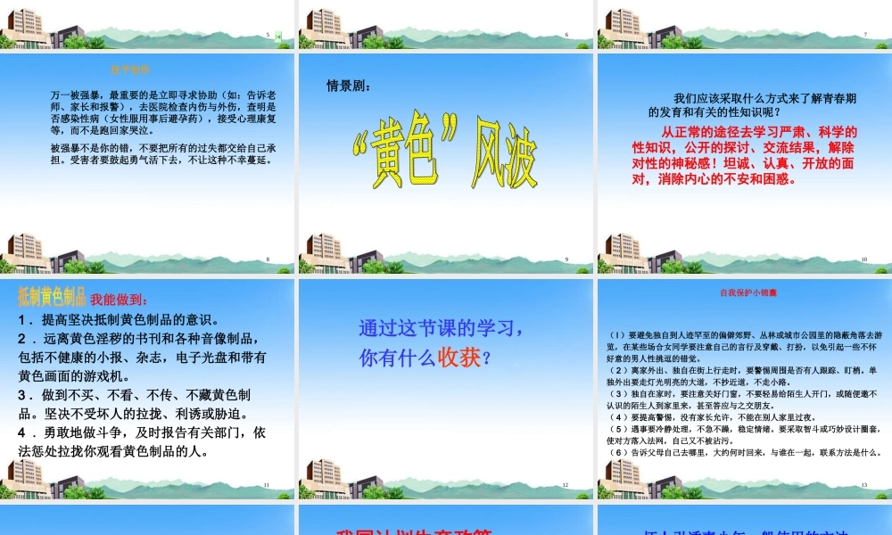 八年级政治上册 第五单元第三节(学会自我保护)课件 湘师版 课件