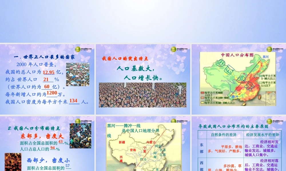 八年级地理上册 第一章 第二节 众多的人口课件 新人教版 课件