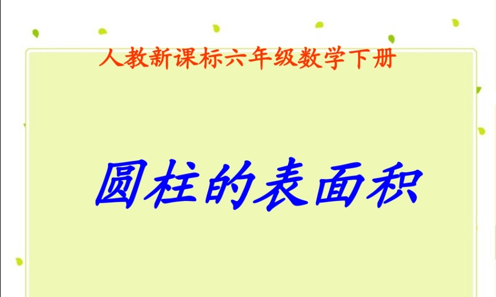 人教新课标数学六年级下册《圆柱的表面积_6》PPT课件 (2)