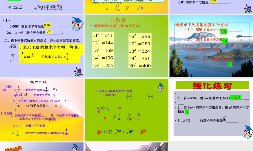 数学课件新人教版八年级上《算术平方根》()
