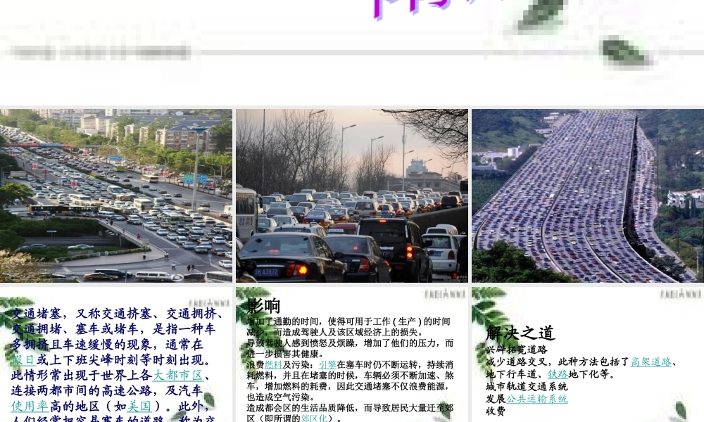 辽师大版_品德与社会_六年___呼唤_绿色交通