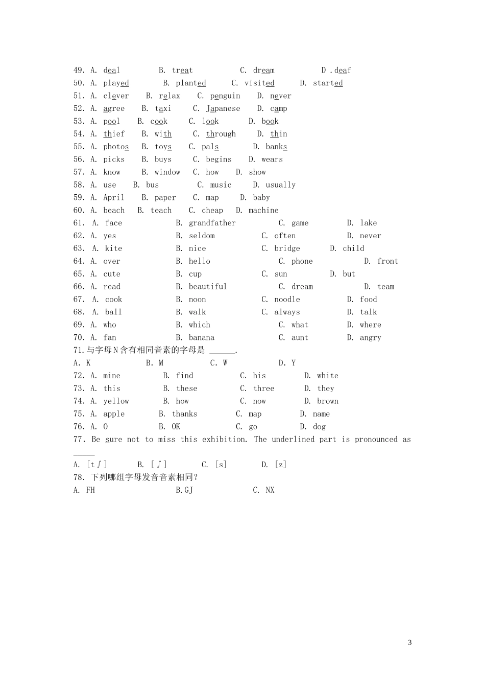 2015中考英语专项复习语音_第3页