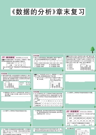 八年级数学上册 第六章(数据的分析)章末复习作业课件 (新版)北师大版 课件