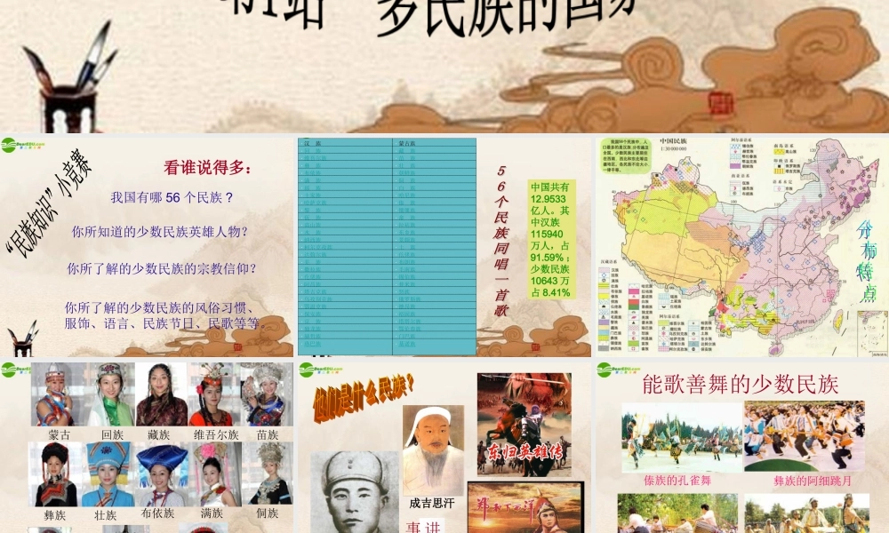 九年级政治 第8课第1站多民族的国家课件 北师大版 课件