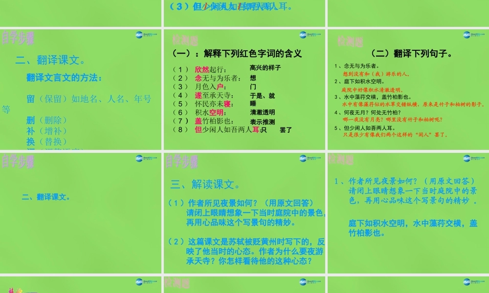 八年级语文上册 22 记承天寺夜游课件 语文版 课件