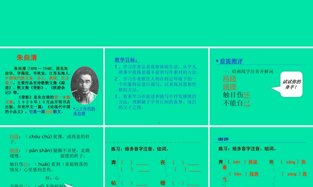 八年级语文背影课件2 新课标 人教版 课件