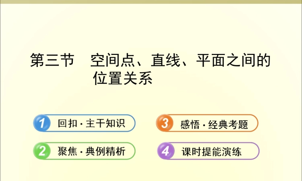 空间点、直线、平面之间的位置关系