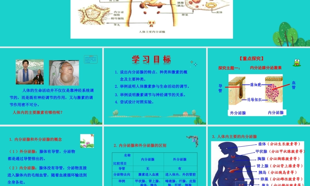 七年级生物下册 4.6.4 激素调节课件(新版)新人教版 课件
