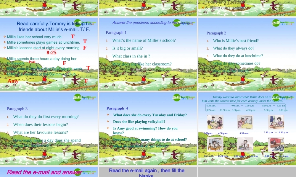 七年级英语上册 Unit 2 My day Reading课件 译林牛津版 课件