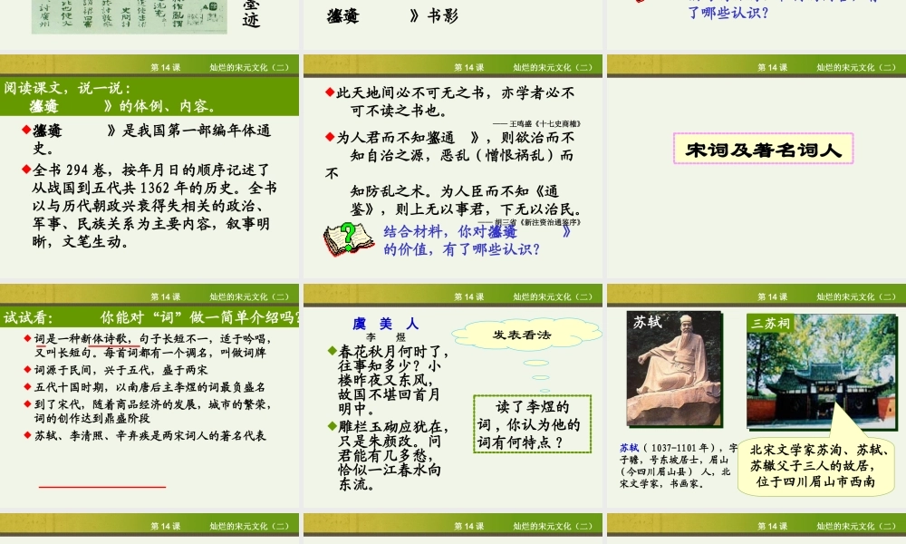 《灿烂的宋元文化（二）》