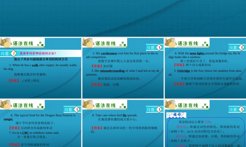 广东省高三英语 第1讲　构词法复习课件 新人教版 课件