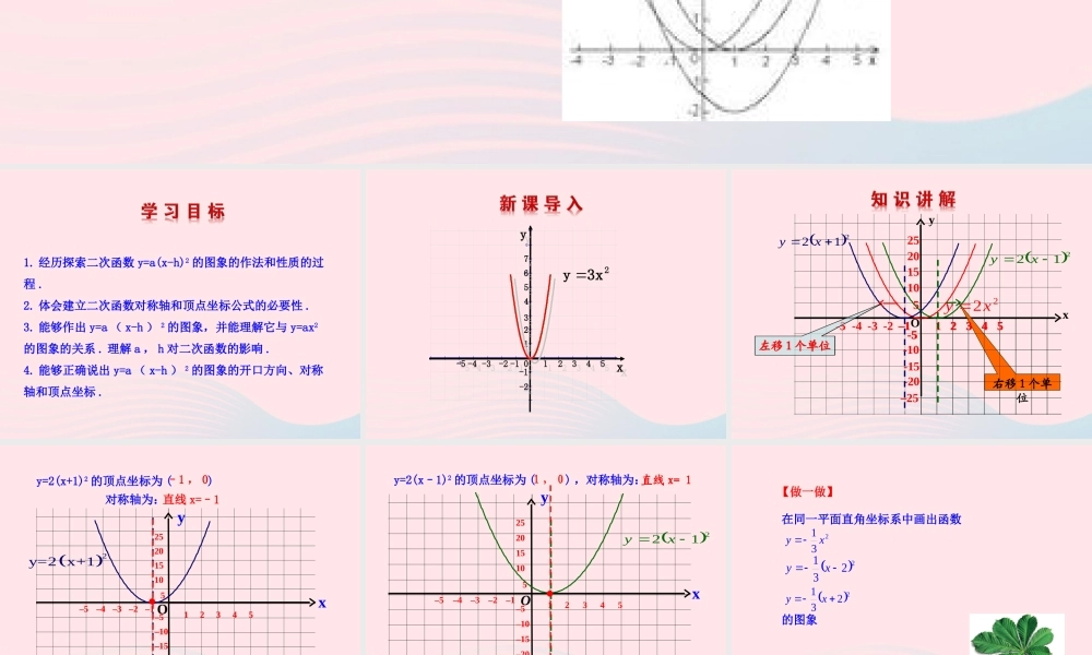 九年级数学下册 第27章二次函数272二次函数的图象与性质 2二次函数yax2bxc的图象与性质(第2课时)课件 华东师大版 课件