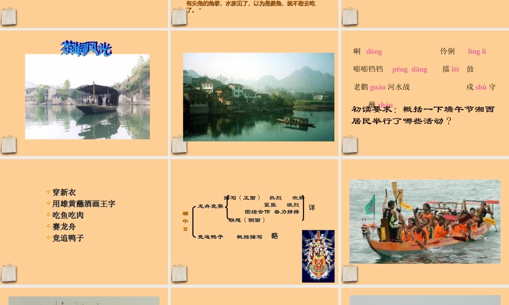 中学七年级语文(端午日)课件