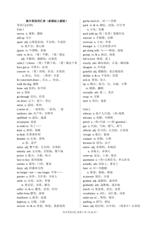 新课标人教版高中英语词汇表全(1-11)