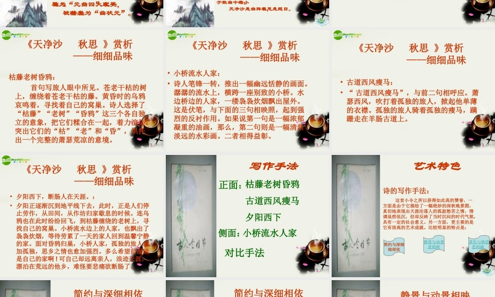 八年级语文下册(天净沙·秋思)课件 鄂教版 课件