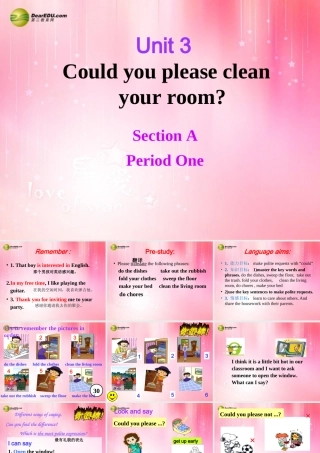 八年级英语下册 Unit 3 Could you please clean your room课件(1) (新版)人教新目标版 课件