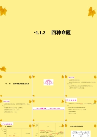 数学 1.1.2、3四种命题精品课件同步导学 新人教A版选修2-1 课件