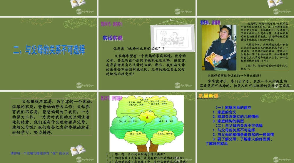 八年级政治上册 第一课 第一框(我知我家)课件2 新人教版 课件