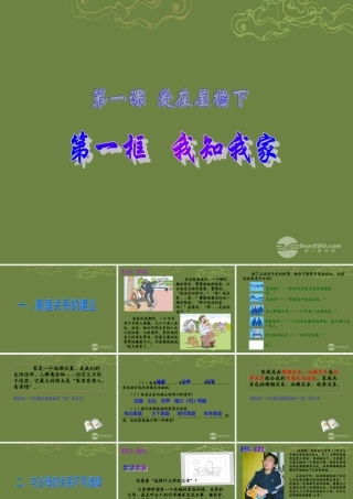 八年级政治上册 第一课 第一框(我知我家)课件2 新人教版 课件