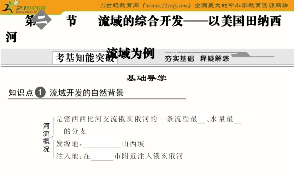 【创新设计_人教版】2012年高考第一复习资料__3-14-2_第二节____流域的综合开发——以美国田纳西河流