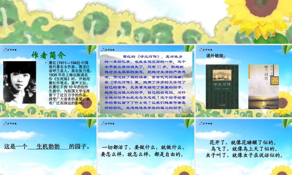 五年级语文下册第二单元《祖父的园子》课件zhongdian